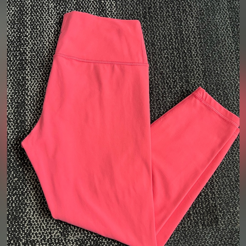 Athleta Transcend 7/8 Tight Workout High Rise Leggings Coral Petal Size L